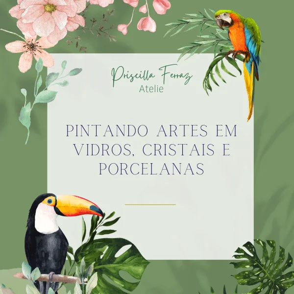 Capa oficial do curso Pintando Vidros, Cristais e Porcelanas