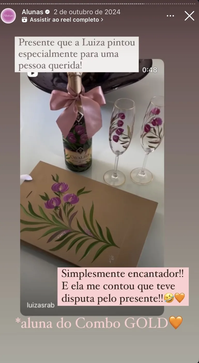 Peça pintada por uma aluna do curso